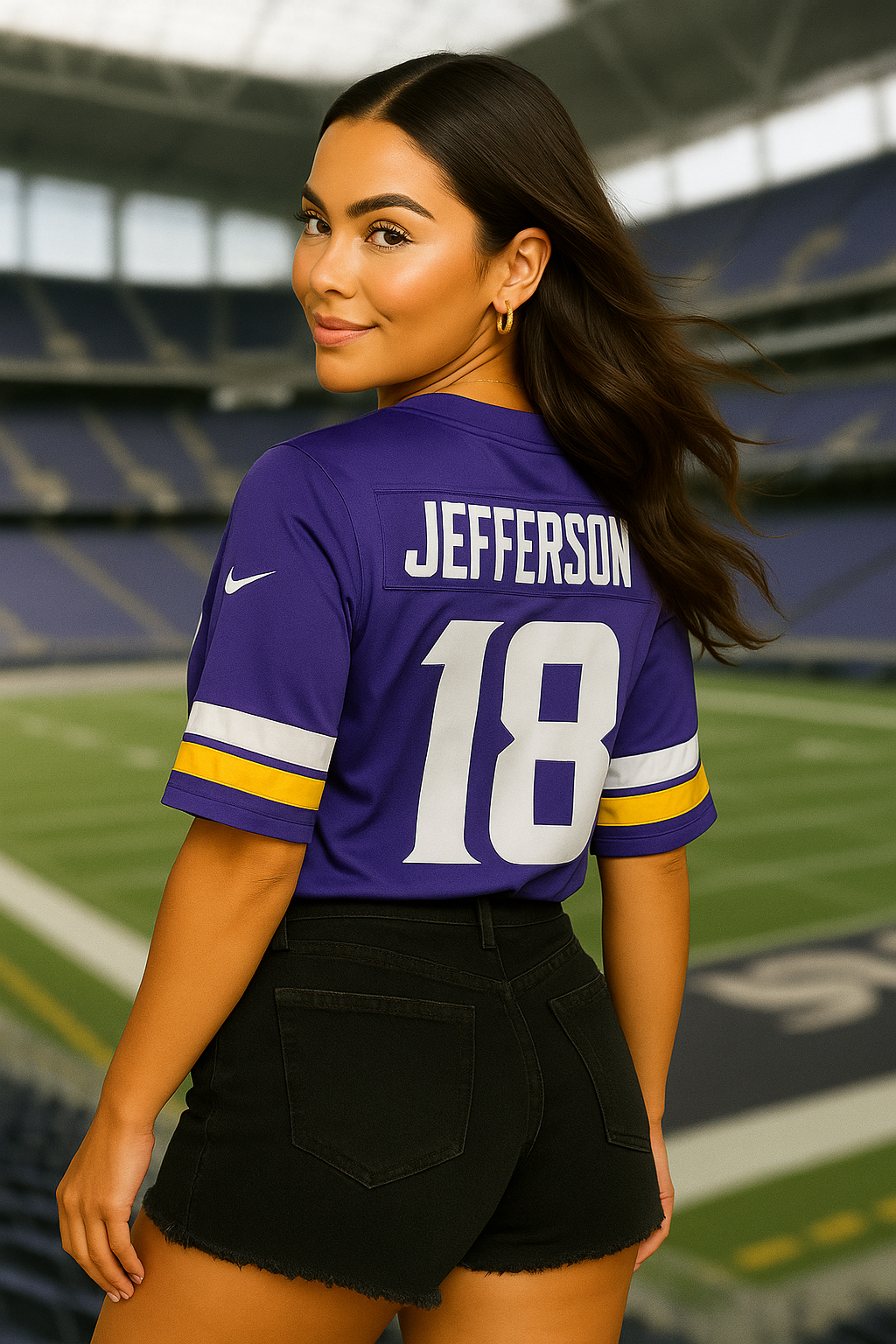 Justin Jefferson #18 Minnesota Vikings 2025 Short Sleeve Jersey