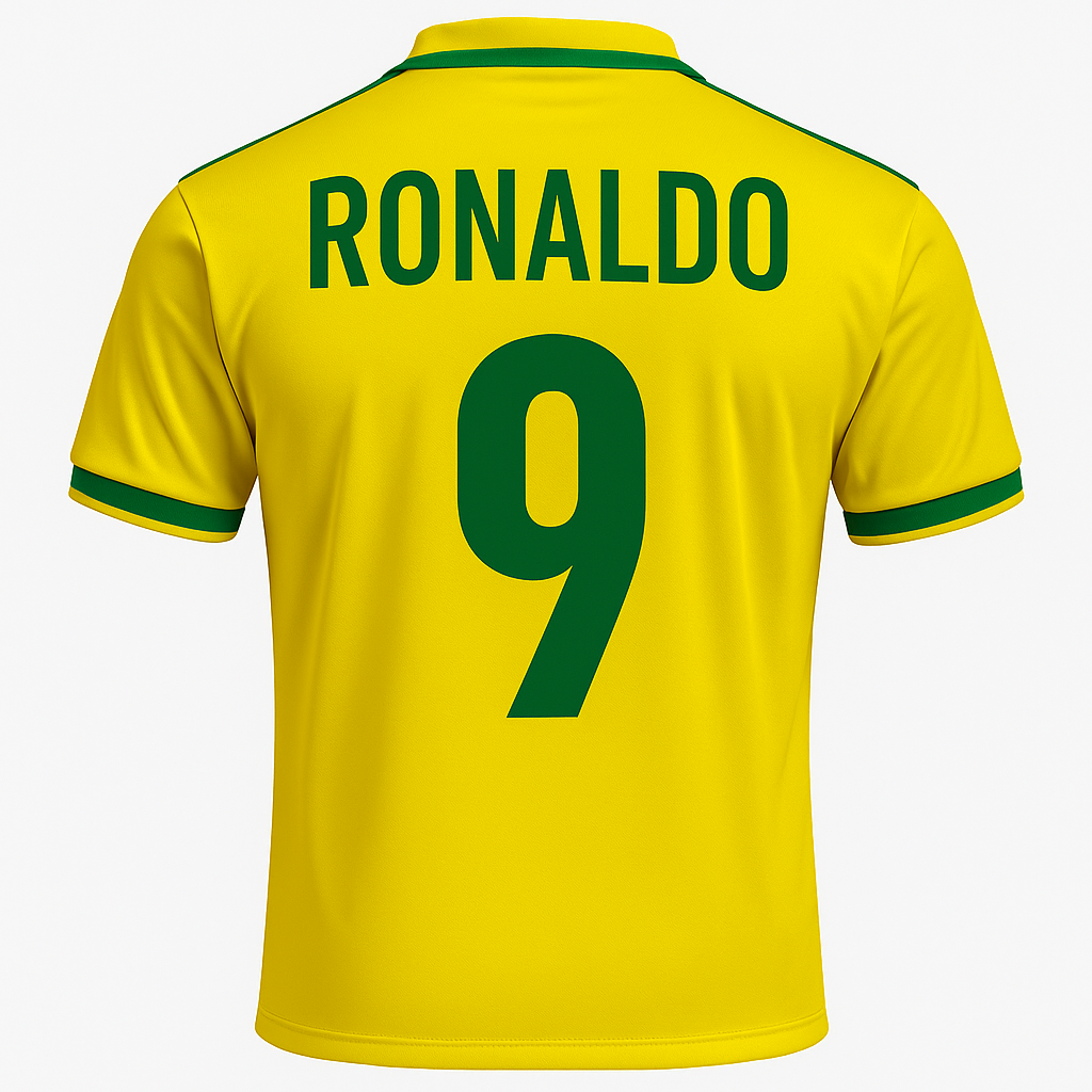 Ronaldo Nazario #9 Nazario Brazil 1998 Short Sleeve Jersey
