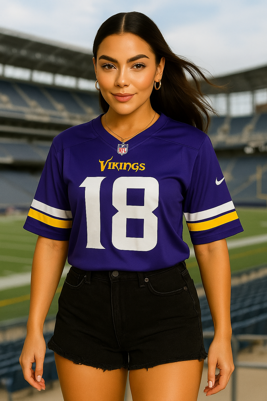 Justin Jefferson #18 Minnesota Vikings 2025 Short Sleeve Jersey