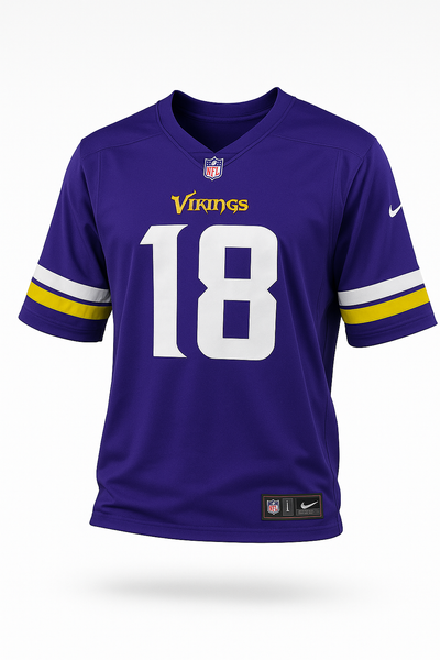 Justin Jefferson #18 Minnesota Vikings 2025 Short Sleeve Jersey