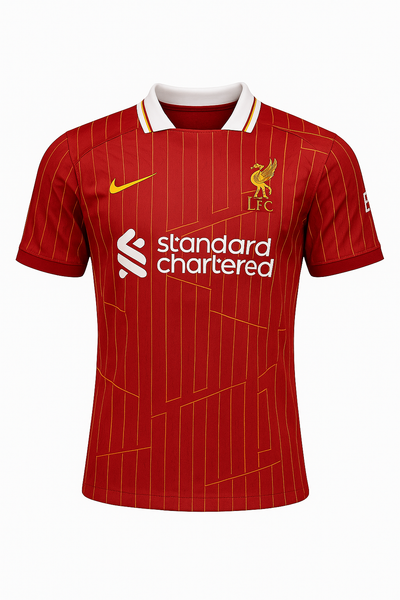 A floating shot of the front of the Liverpool 2025 Short Sleeve jersey.
