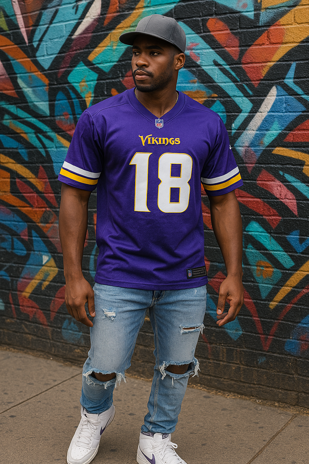 Justin Jefferson #18 Minnesota Vikings 2025 Short Sleeve Jersey
