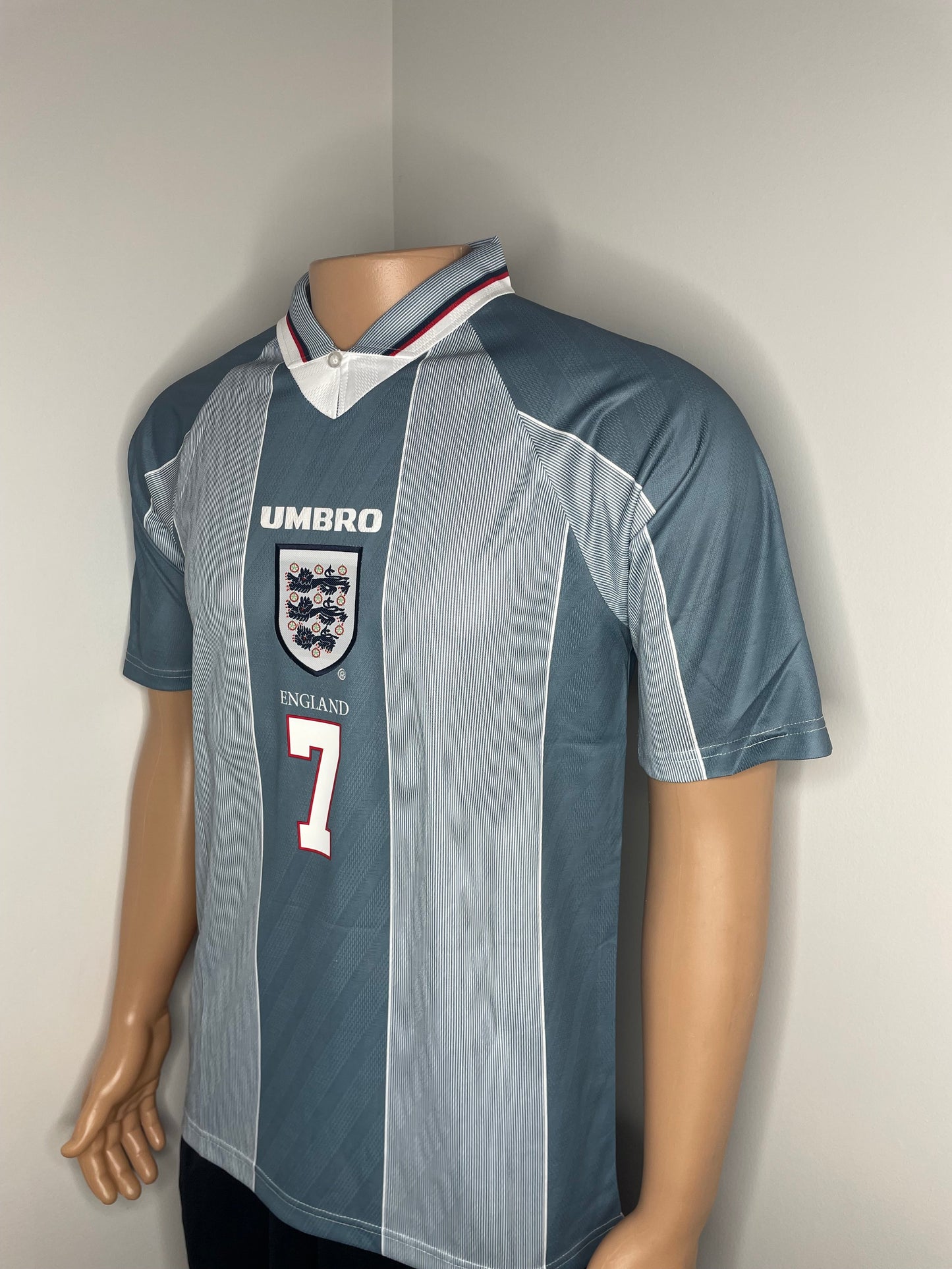 Beckham #7 England 1996 Short Sleeve Jersey