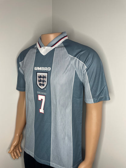 Beckham #7 England 1996 Short Sleeve Jersey