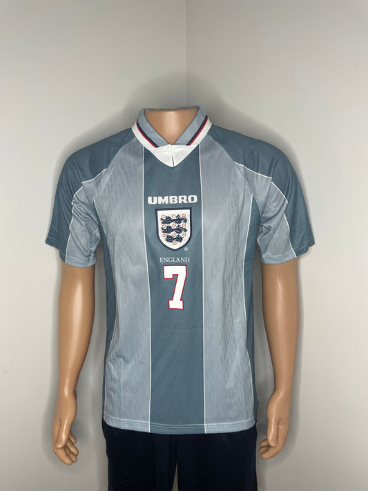 Beckham #7 England 1996 Short Sleeve Jersey